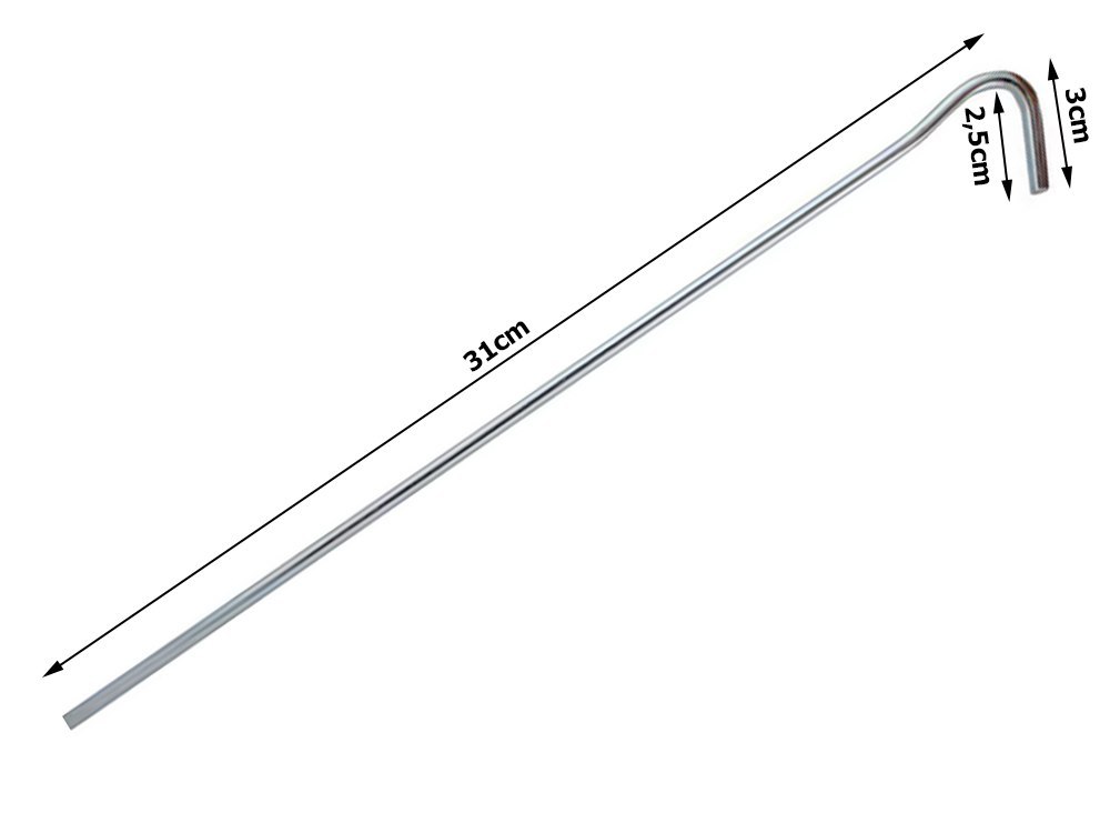 SZPILKI DO NAMIOTU MOCUJĄCE ŚLEDZIE KOTWY STAL 31CM 10SZT HAK HACZYK KOŁKI